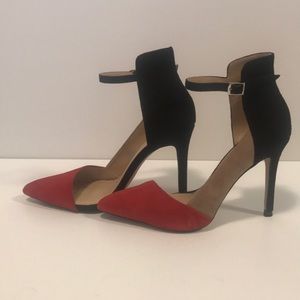 Zara 3 color suede heels.  Sz 38 Excellent cond.